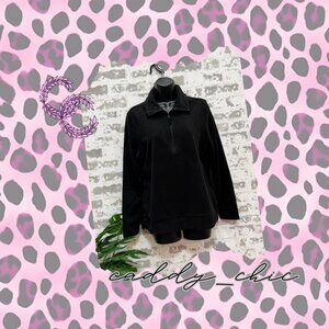 Old Navy Black Fleece Half Zip Pullover Top Size Small EUC